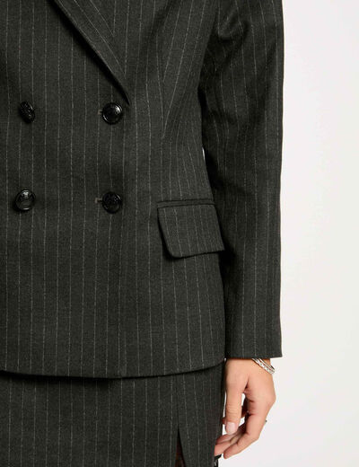 Gestreepte blazer donkergrijs vrouw