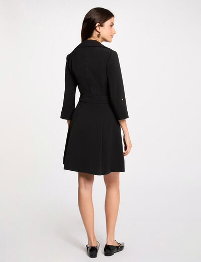 Robe courte trapèze noir femme