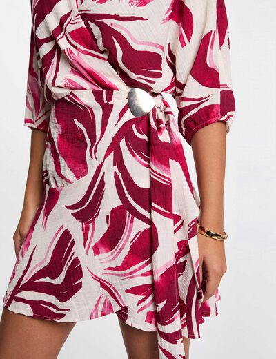 Robe pliss&eacute;e cache coeur multicolore femme