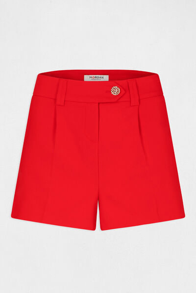 Short city droit taille standard rouge femme