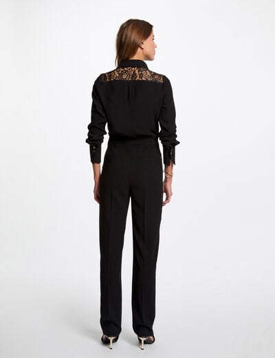 Combinaison longue dentelle noir femme