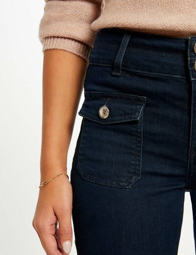Jeans bootcut taille haute denim brut femme