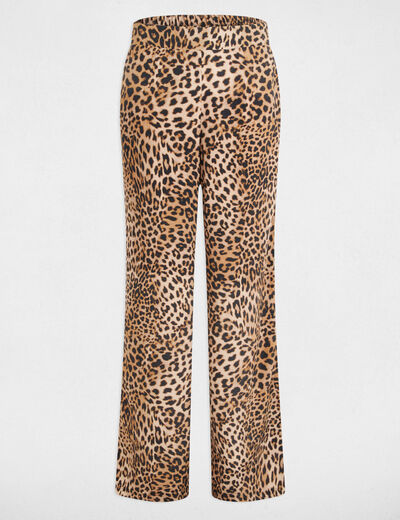 Pantalon large imprimé multicolore femme