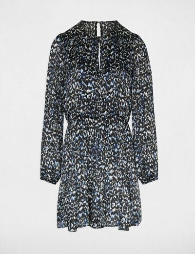 Robe courte imprimée multicolore femme