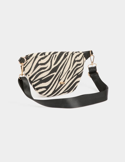 Sac banane imprimé zèbre ivoire femme