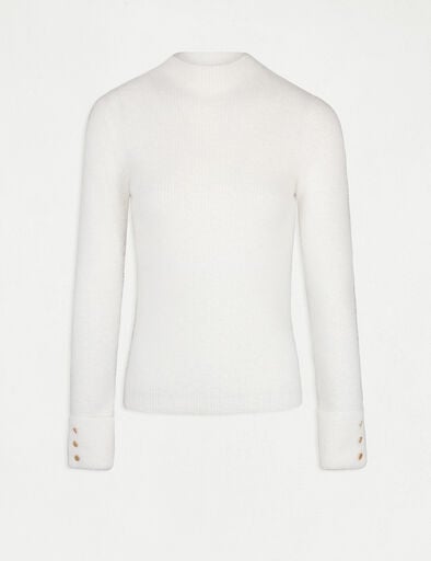 pull manches longues maille duveteuse ivoire femme Pull manches longues maille duveteuse ivoire femme