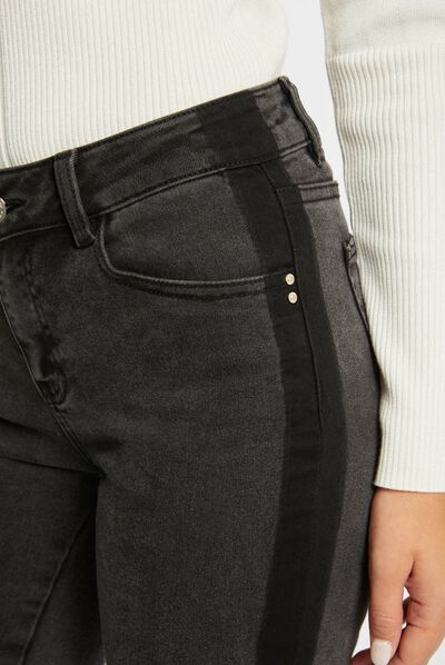 Skinny jeans met banden aan de zijkant mediumgrijs vrouw