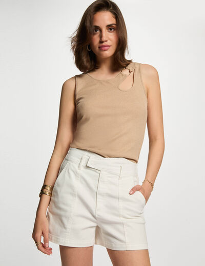 Débardeur sans manches marron clair femme