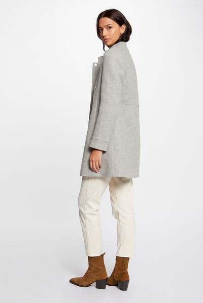 Getailleerde jas met sierraaddetails gris clair vrouw