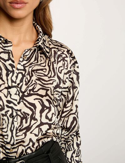 chemise imprimee manches longues multicolore femme meerkleurig vrouw