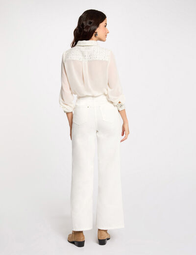 Chemise manches longues ivoire femme