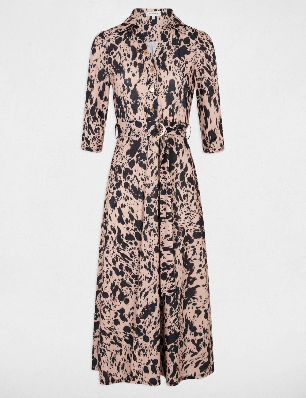 Robe midi droite imprim&eacute;e multicolore femme