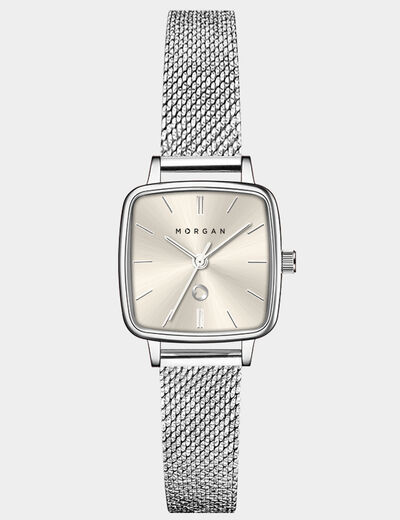 Montre classique couleur argent femme
