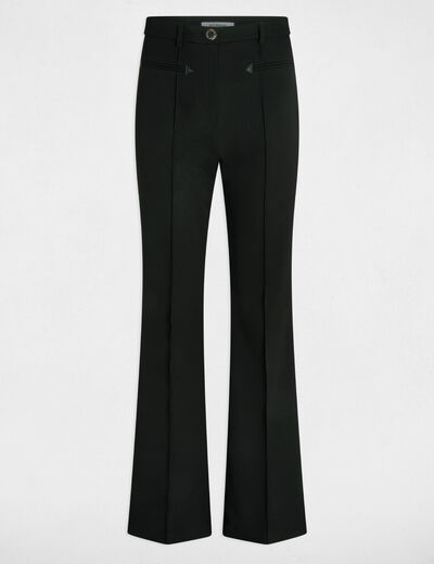 Pantalon bootcut taille haute noir femme
