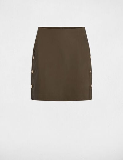 Jupe courte ajustée vert kaki femme