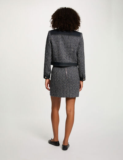 Veste courte tweed multicolore femme