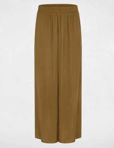 Luchtige wijde broek brons vrouw