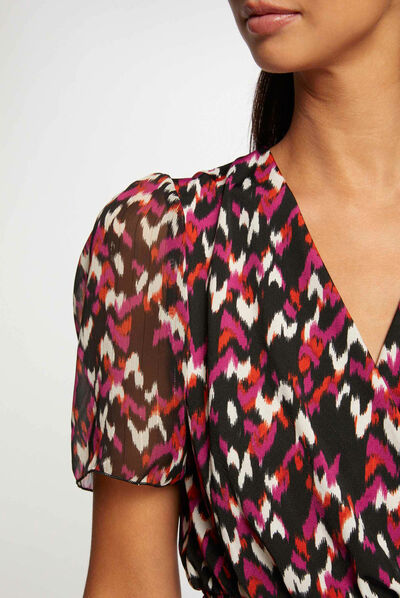 T-shirt met abstracte print meerkleurig vrouw