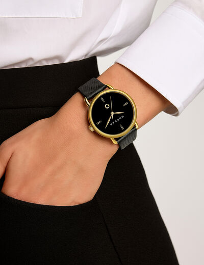 Montre classique jaune or femme