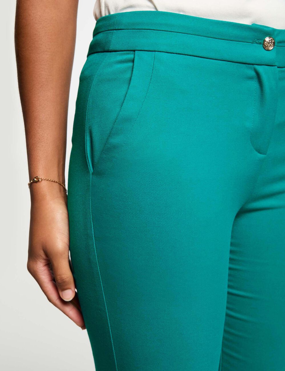 Cigarette broek 7/8 turkooisblauw vrouw
