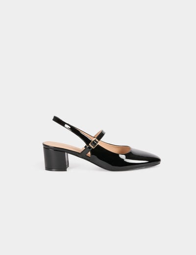 Sandales &agrave; talon noir femme