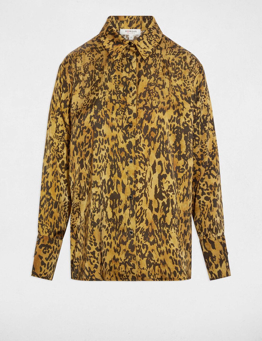 Chemise satinée imprimée multicolore femme