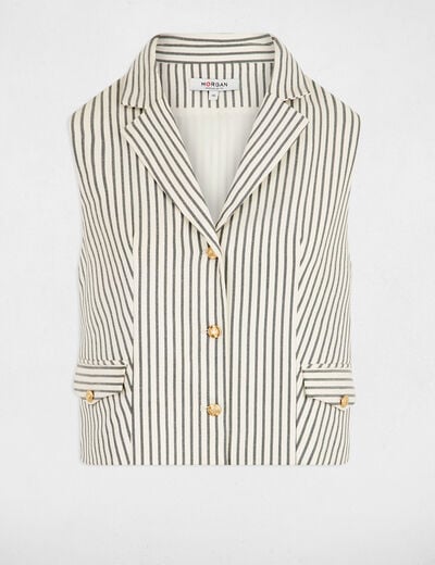 Veste sans manches ajustée multicolore femme