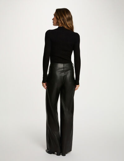 Pull col montant noir femme