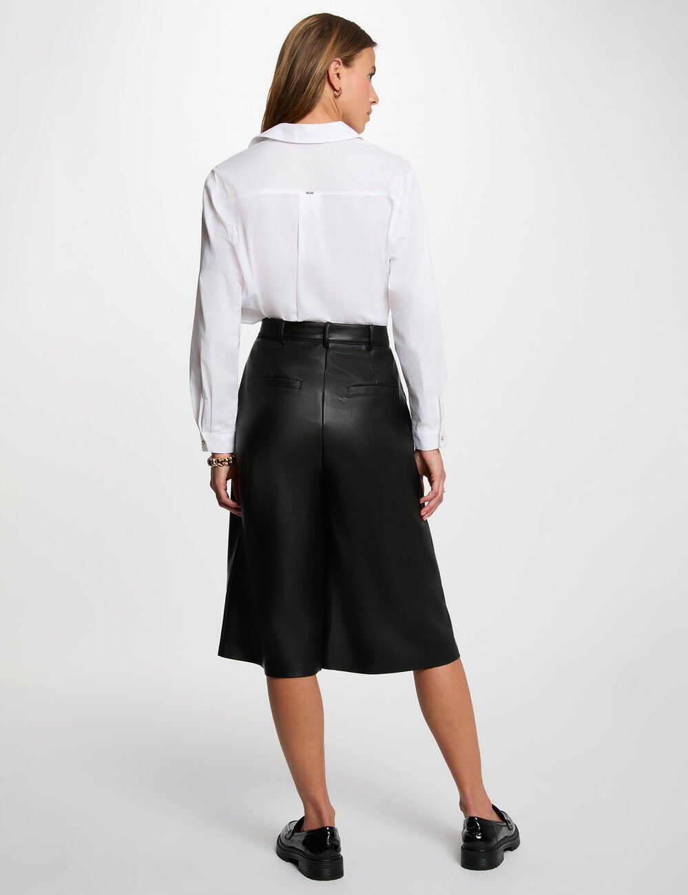 Hoge taille brede short zwart vrouw