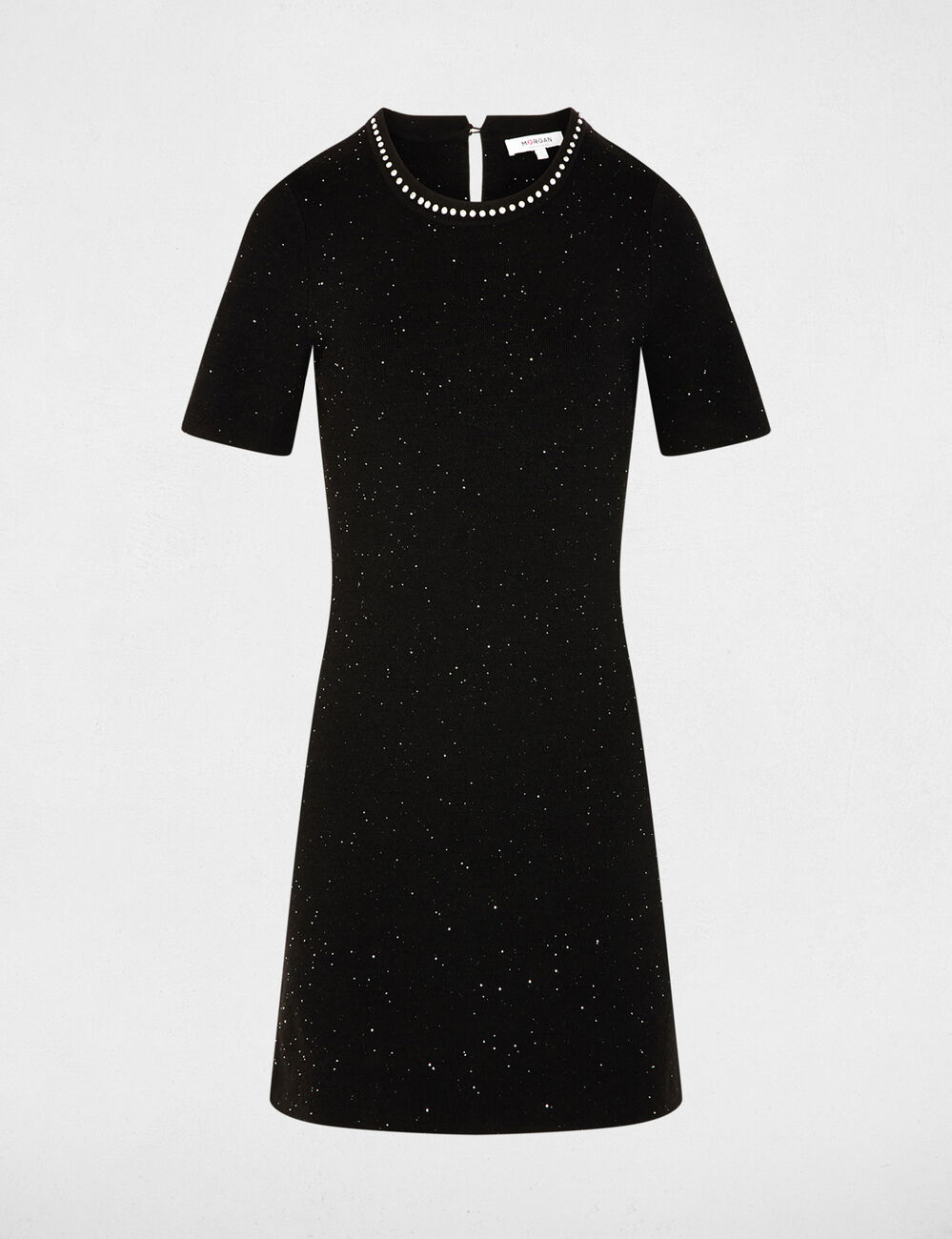 Korte jurk met strass zwart vrouw