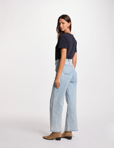 T-shirt met korte mouwen marineblauw vrouw