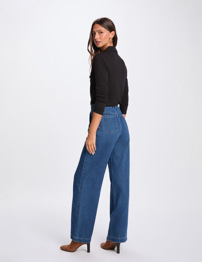 Maille col à revers noir femme