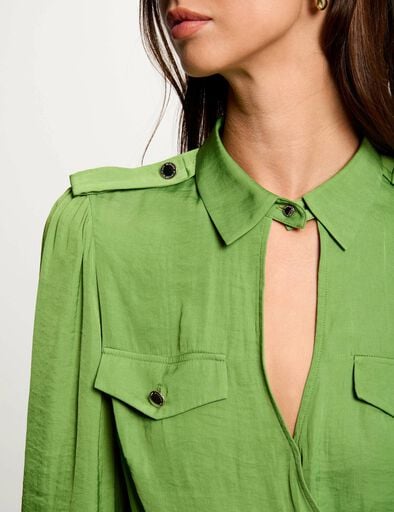 blouse manches longues vert anis femme Blouse manches longues vert anis femme