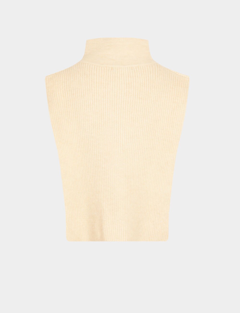 Haut sans manches col zipp&eacute; ivoire femme