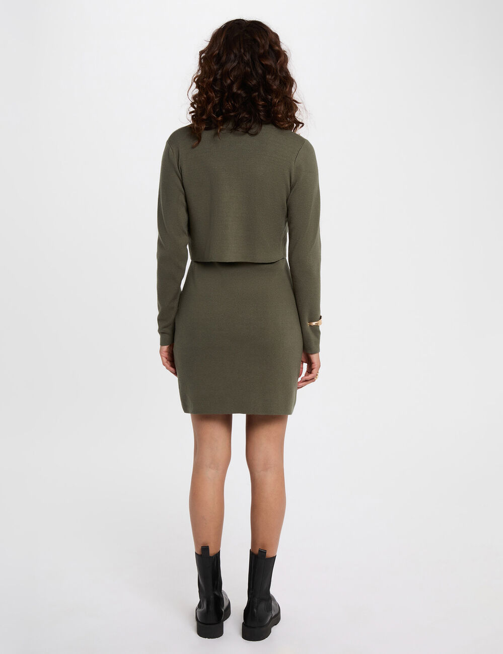 Korte 2-in-1 jurk brons vrouw