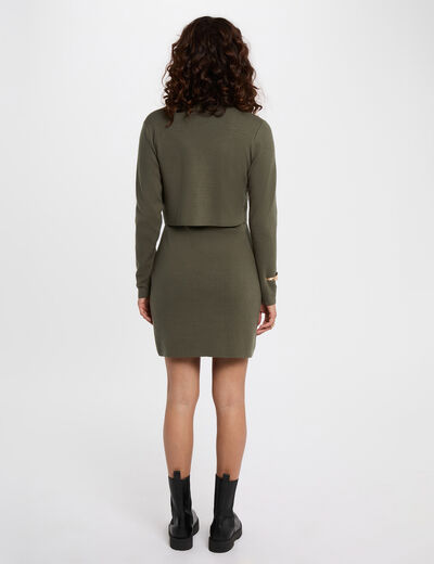 Korte 2-in-1 jurk brons vrouw