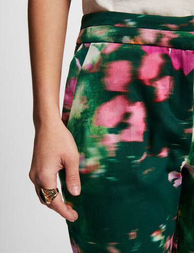 Getailleerde broek met print meerkleurig vrouw