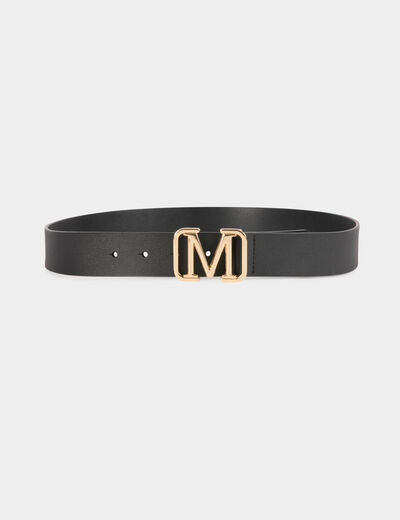 Ceinture large similicuir noir femme