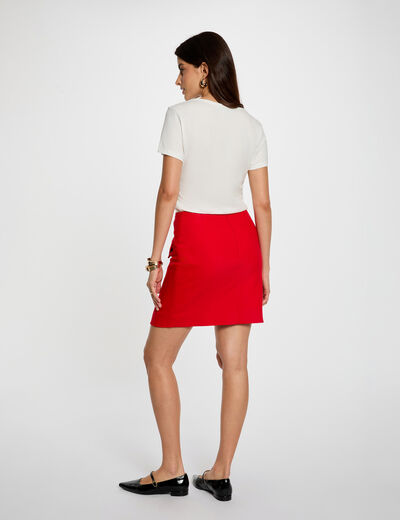 T-shirt droit inscription blanc femme