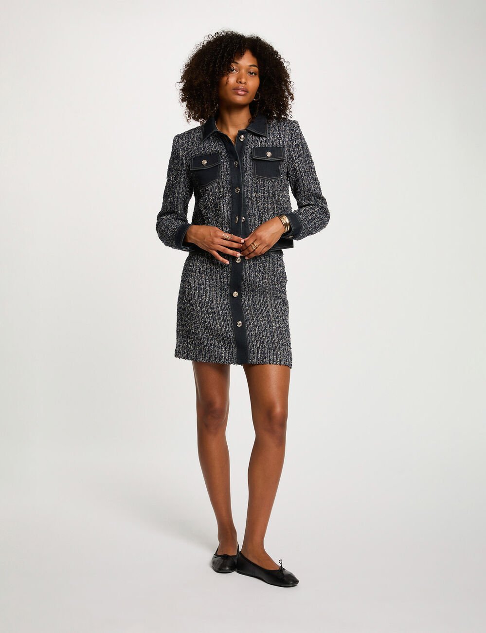 Jupe courte ajustée multicolore femme