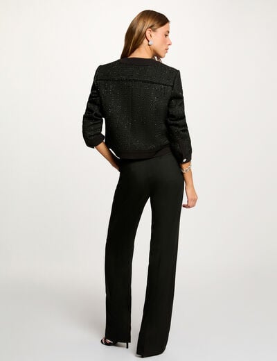 Veste courte ajustée noir femme