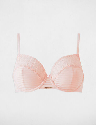Soutien-gorge corbeille rose pale femme