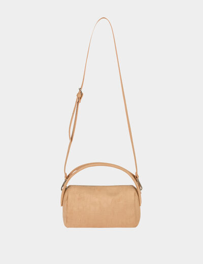 Schoudertas van imitatieleer beige vrouw