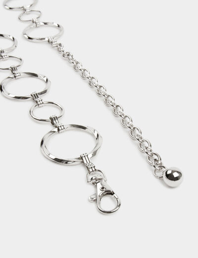 Riem met metalen ringen couleur argent vrouw