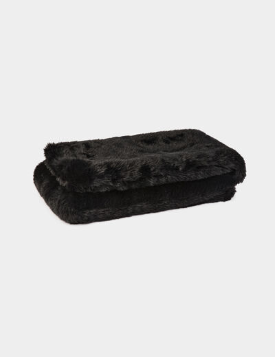 Écharpe fausse fourrure noir femme