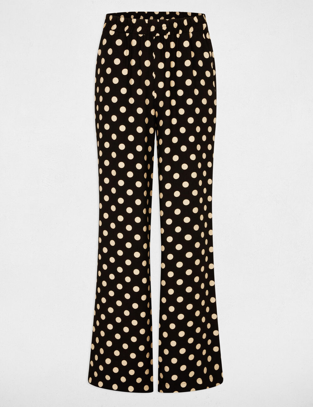 Hoge taille rechte broek zwart vrouw
