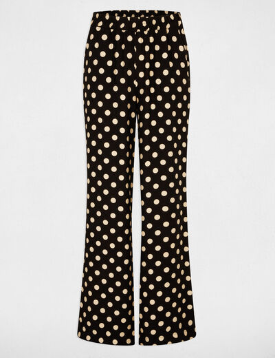 Hoge taille rechte broek zwart vrouw