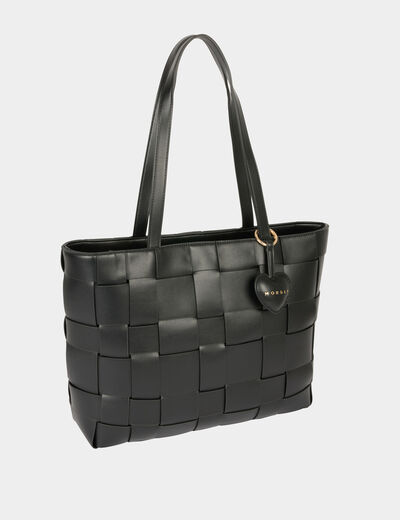 Gevlochten shopper zwart vrouw