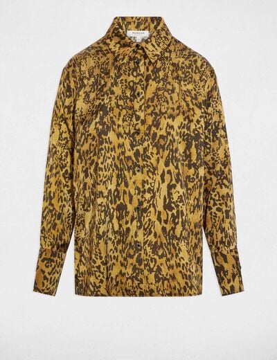 Satijnen blouse met print meerkleurig vrouw