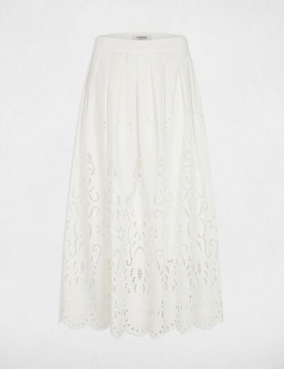 Jupe longue &eacute;vas&eacute;e blanc femme